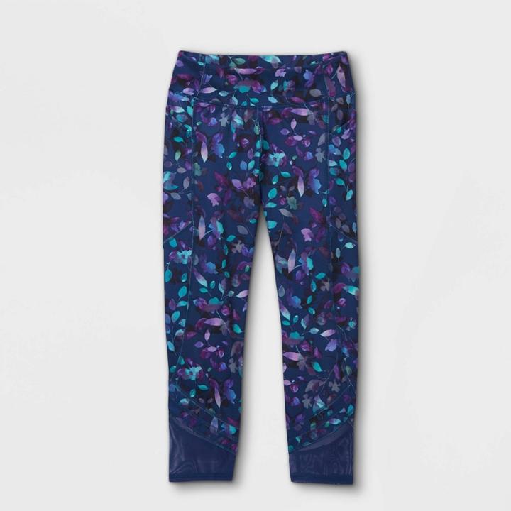 Girls' Side Pocket Capri Leggings - All In Motion Sapphire