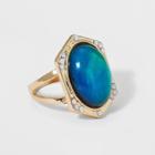 Oval Mood Cab With Pave Ring - Wild Fable Gold,