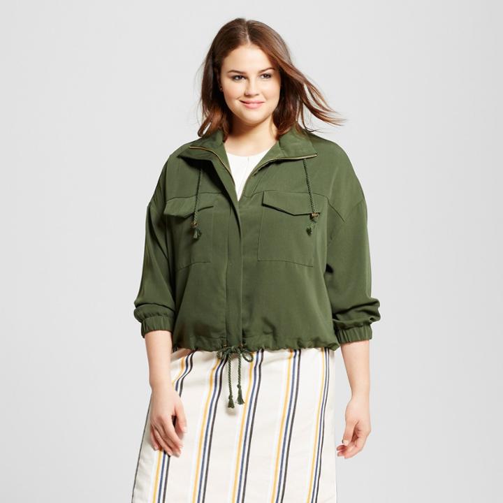 Women's Plus Size Slouchy Bomber Jacket - Who What Wear Olive (green) X