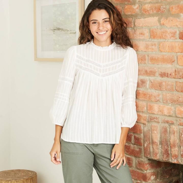 Women's 3/4 Sleeve Prairie Shirt - Universal Thread White
