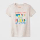 Petitetoddler Boys' Change The World Short Sleeve T-shirt - Cat & Jack Light Tan 3t, Boy's, Brown