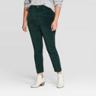 Women's Plus Size High-rise Velvet Skinny Jeans - Universal Thread Green