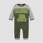 Burt's Bees Baby Baby Boys' Organic Cotton French Terry Colorblock Jumpsuit - Gray