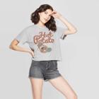 Mighty Fine Women's Mr. Potato Head Short Sleeve Cropped Graphic T-shirt (juniors') - Light Gray Wash