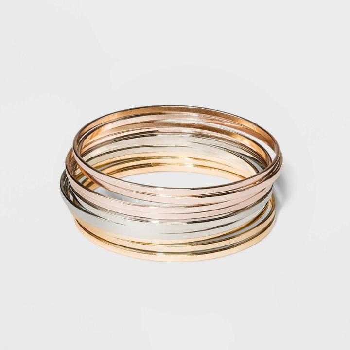 Tri Tone Bangle Bracelet 10pc - A New Day L/xl,
