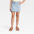 Girls' Denim Single Button Skorts - Cat & Jack Medium Wash