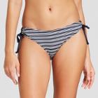 Women's Striped Keyhole String Bikini Bottom - Mossimo Starry Sky/white