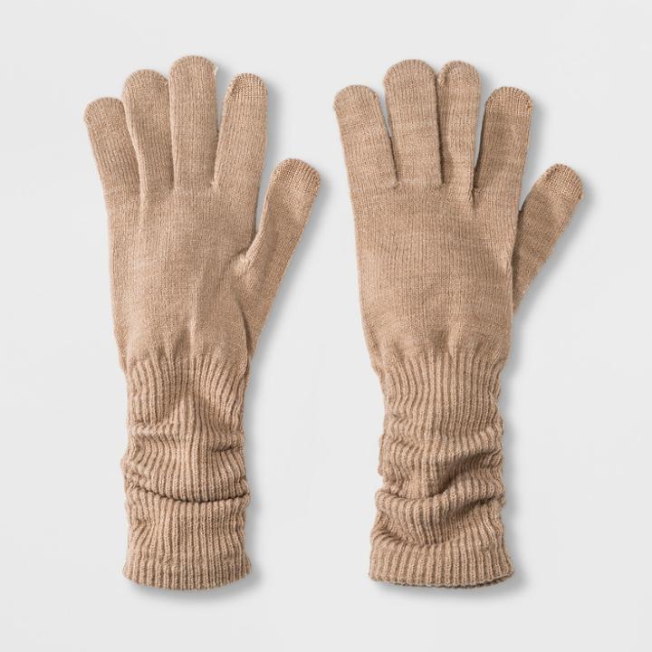 Women's Slouch Tech Touch Gloves - A New Day Oatmeal, Oatmeal Heather