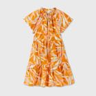 Women's Short Sleeve Poplin Babydoll Dress - A New Day Orange S, Women's,
