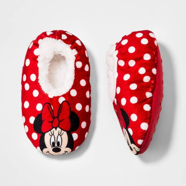 Toddler Girls' Minnie Mouse Fuzzy Babba Slippers