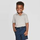Toddler Boys' Short Sleeve Pique Uniform Polo Shirt - Cat & Jack Charcoal (grey)
