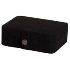 Mele & Co. Giana Women's Plush Fabric Jewelry Box With Lift Out Tray-black,