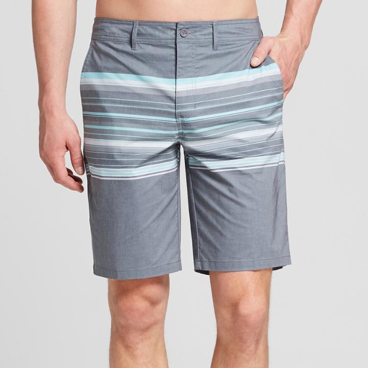 Target Men's Striped 10.5 River Hybrid Swim Shorts - Goodfellow & Co Grey Ember