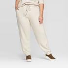 Women's Plus Size Mid-rise Knit Sweater Jogger Pants - Universal Thread Beige