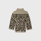 Maternity Animal Print Mock Turtleneck Pullover Sweater - Isabel Maternity By Ingrid & Isabel Brown/black
