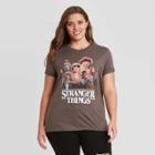 Women's Stranger Things Plus Size Short Sleeve Graphic T-shirt - Charcoal