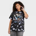 David Bowie Women's Bowie Plus Size Short Sleeve Graphic T-shirt - Black Tie-dye