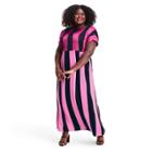Plus Size Mixed Stripe Short Sleeve Dress - Christopher John Rogers For Target Pink/black
