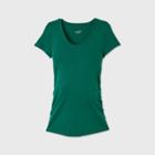 Maternity Short Sleeve Scoop Neck Side Shirred T-shirt - Isabel Maternity By Ingrid & Isabel Green Xs, Green