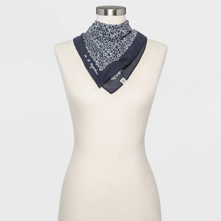 Women's Geo Print Bandana - Universal Thread Dark Gray
