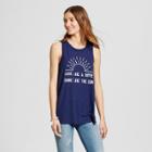 Women's Love Like A Hippie Graphic Tank Navy Xs - Modern Lux (juniors'), Blue