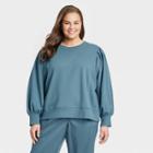 Women's Plus Size Fleece Sweatshirt - A New Day Blue