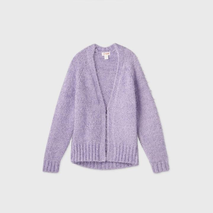 Girls' Sparkle Open Cardigan - Cat & Jack Violet