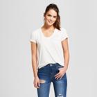 Petitewomen's Spritz All Day Raw Edge Short Sleeve V-neck T-shirt - Grayson Threads (juniors') - White