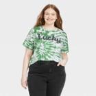 Grayson Threads Women's Plus Size St. Patrick's Day Lucky Short Sleeve Graphic T-shirt - Green Tie-dye