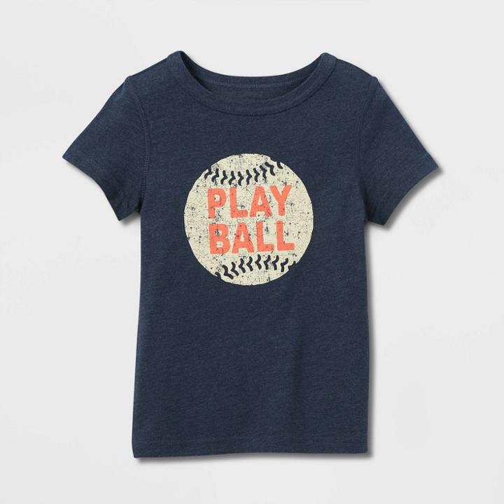 Toddler Boys' Adaptive Short Sleeve Play Ball T-shirt - Cat & Jack Navy