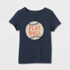 Toddler Boys' Adaptive Short Sleeve Play Ball T-shirt - Cat & Jack Navy