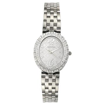 Women's Croton Stainless Steel Watch With Swiss Quartz Diamond -