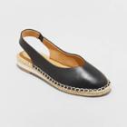 Women's Irene Slingback Espadrille Flats - A New Day Black