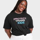 Ph By The Phluid Project Pride Adult Plus Size Protect Trans Kids Phluid Project Short Sleeve T-shirt - Black