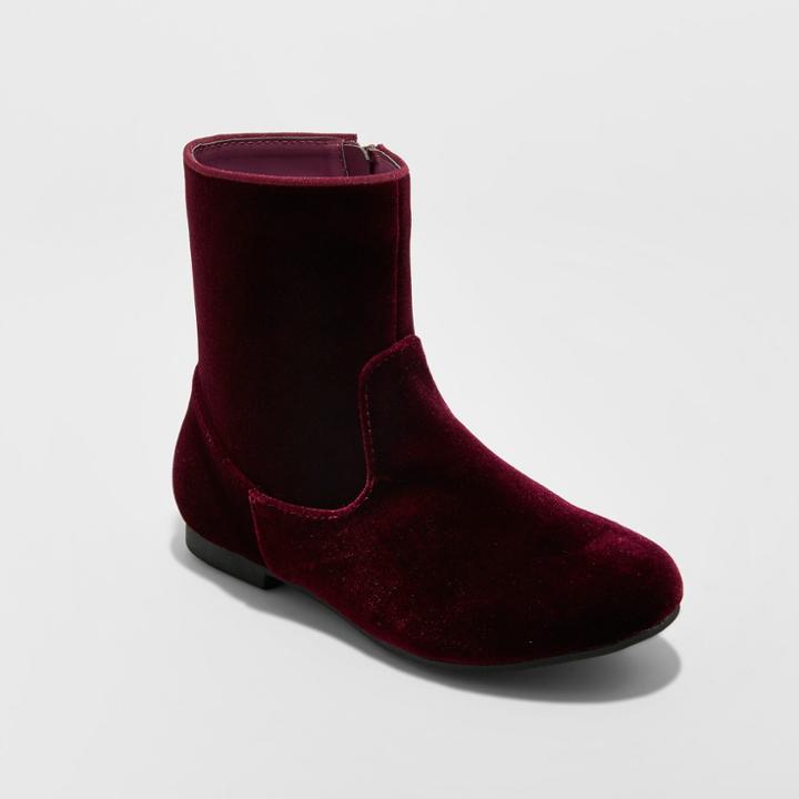 Girls' Paris Velvet Fashion Boots - Art Class Burgundy
