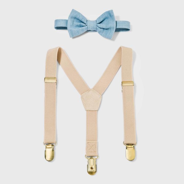 Baby Boys' Suspender Bowtie Set - Cat & Jack Tan