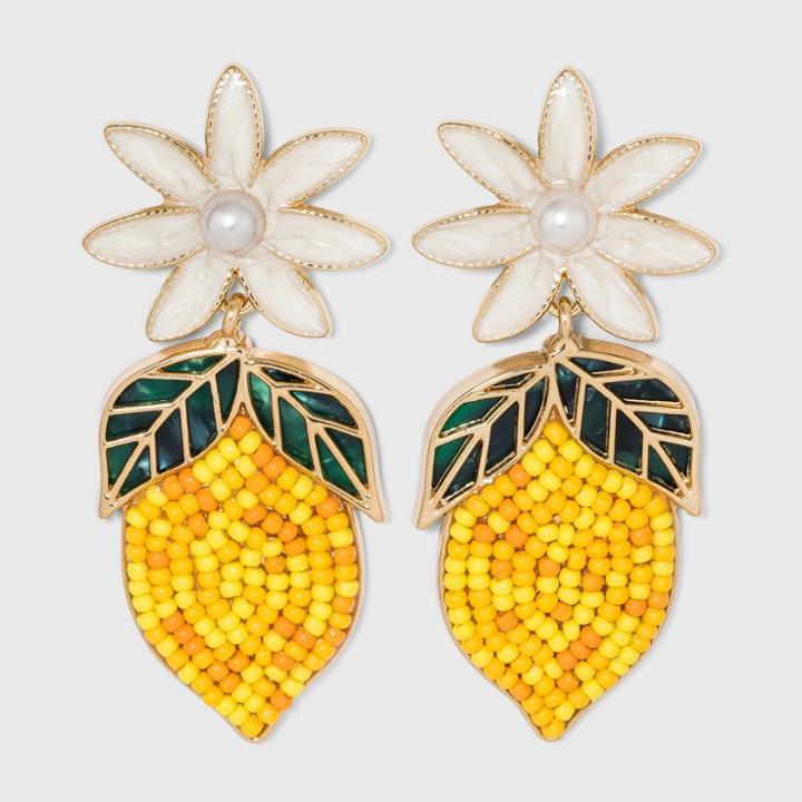 Sugarfix By Baublebar Beaded Lemon Drop Earrings - Yellow