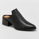 Women's Crista Studded Pointed Toe Heeled Mules - Universal Thread Black