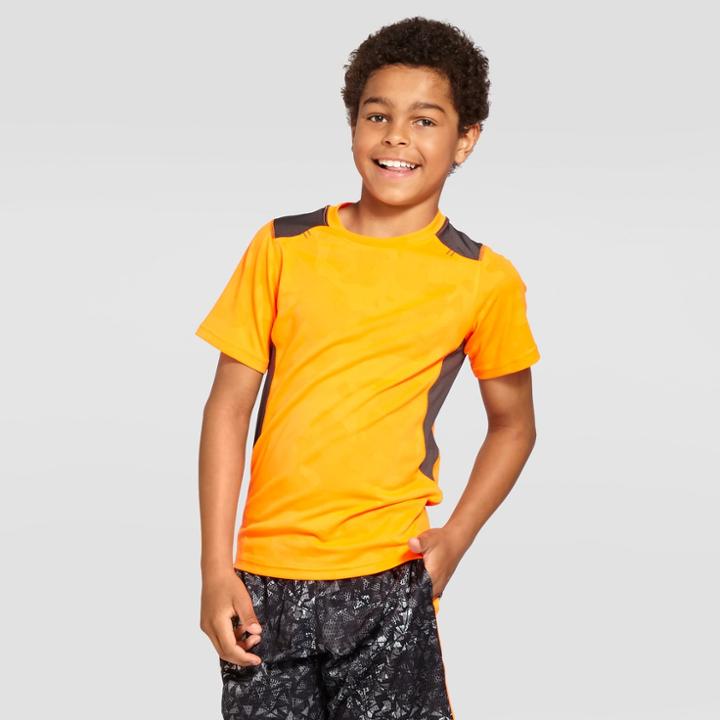 Boys' Textured Camo Tech T-shirt - C9 Champion - Orange Camo