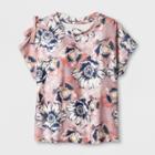 Girls' Reverse French Terry Short Sleeve Top - Art Class Pink