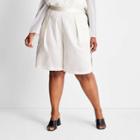 Women's Plus Size High-rise Bermuda Shorts - Future Collective With Kahlana Barfield Brown Cream