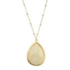 Target Pear Agate Pendant Necklace - White