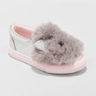 Toddler Girls' Atti Slip On Monster Critter Sneakers With Glitter - Cat & Jack Gray