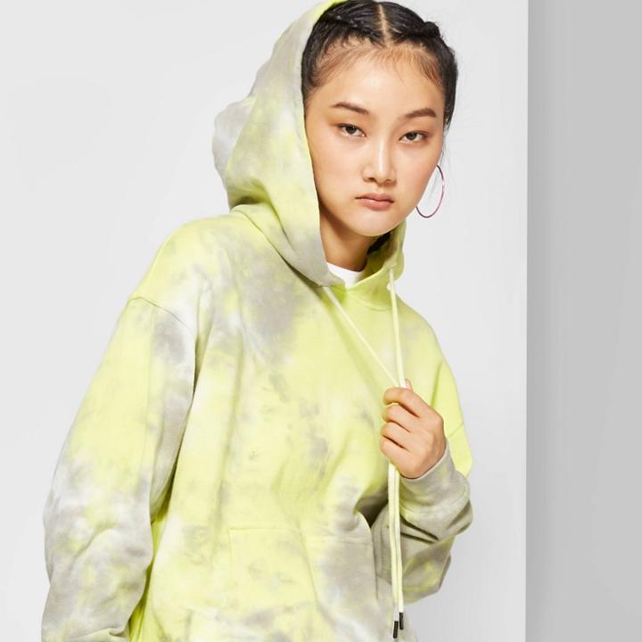 Women's Tie Dye Hooded Sweatshirt - Wild Fable Daybreak Green