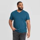 Men's Tall Standard Fit Short Sleeve V-neck Crew T-shirt - Goodfellow & Co Dark Blue