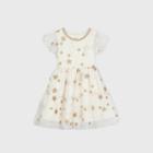 Toddler Girls' Glitter Star Short Sleeve Dress - Cat & Jack Cream