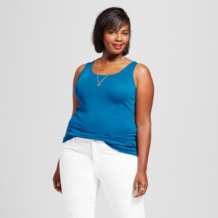 Women's Plus Size Perfect Tank - Ava & Viv Deep Teal