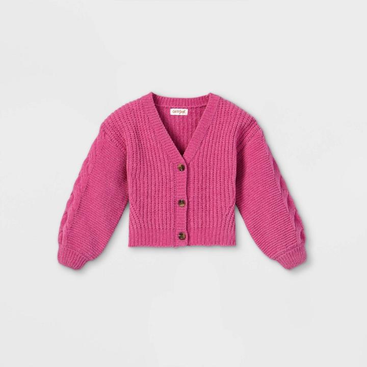 Toddler Girls' V-neck Cardigan - Cat & Jack Pink