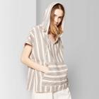 Women's Striped Short Sleeve Woven Pullover - Wild Fable Cream/navy/rust M,