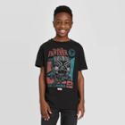 Boys' Marvel 80th Black Panther T-shirt With Mini Funko Pop! - Black